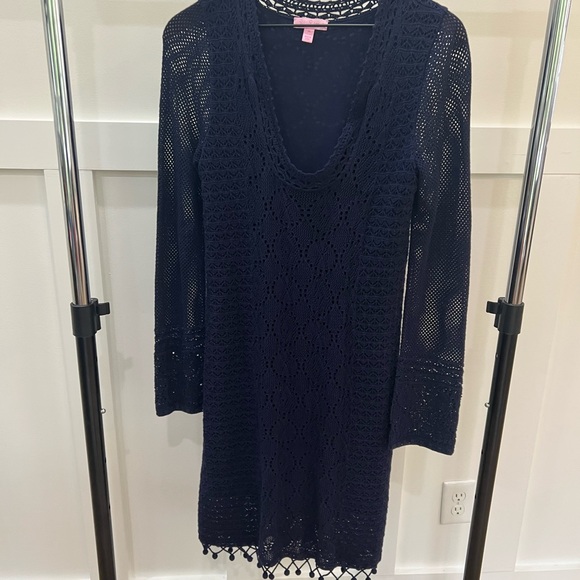 Lily Pulitzer Navy dress with Liner - Picture 10 of 12